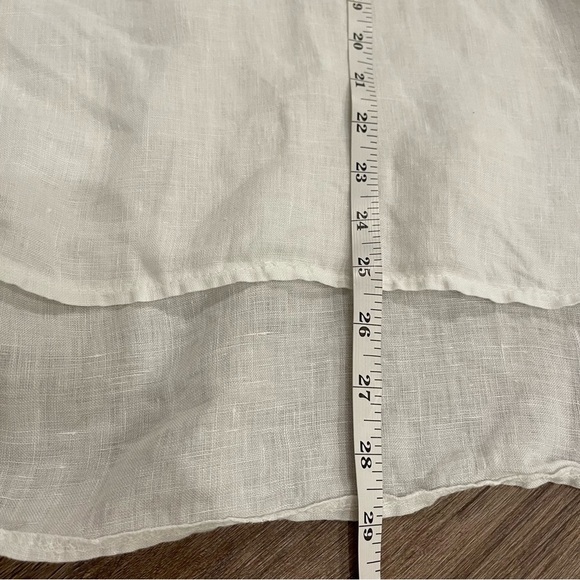 BELLAMBRA Women Large Linen Top Tunic White Balloon Sleeve Made in Italy Coastal - Picture 9 of 10